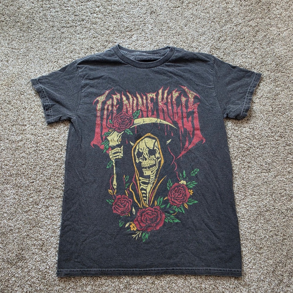 Ice Nine Kills T Shirt Mens Small Gray Cotton Reaper Rose Graphic Metalcore Tee